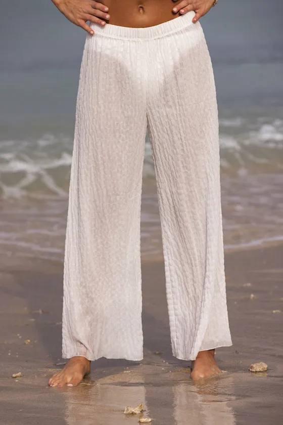 Casilda White Textured Swim Cover-Up Pants sold by Lulus product image thumbnail 2