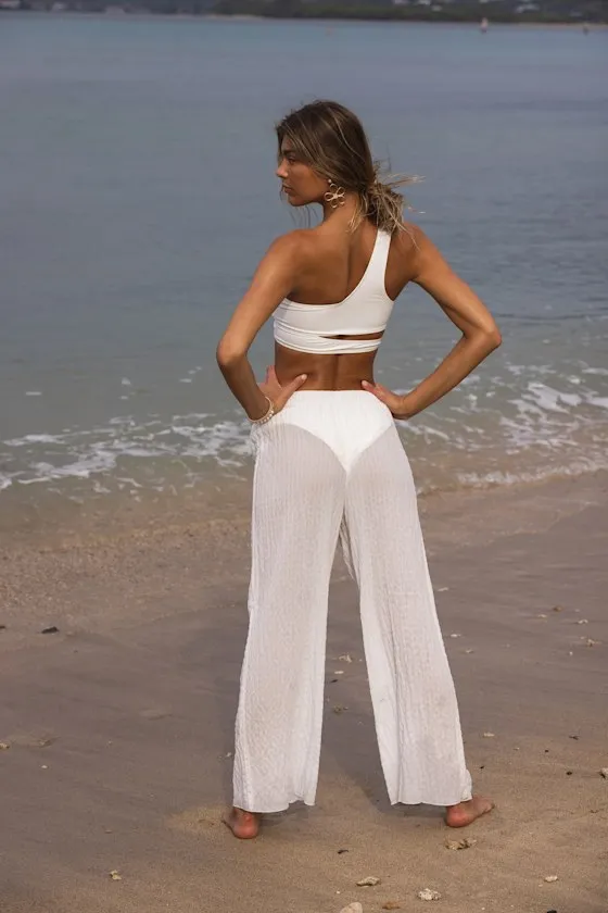 Casilda White Textured Swim Cover-Up Pants sold by Lulus product image thumbnail 3