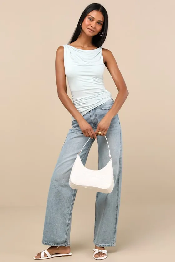 Linzia Mint Jersey Knit Asymmetrical Top sold by Lulus product image thumbnail 3