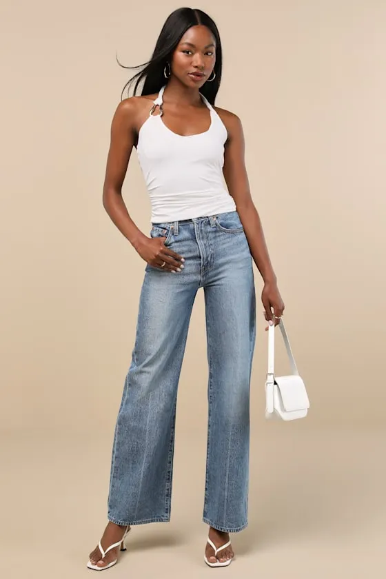 Ash White Jersey Knit Ruched Twisted Halter Top sold by Lulus product image thumbnail 3