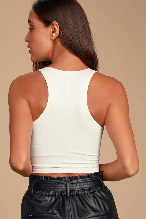 Feel Like Dancing White Crop Top sold by Lulus product image thumbnail 2