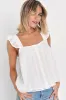 Angelic Sweetie White Ruffled Embroidered Button-Front Top sold by Lulus