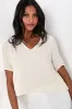 Appreciate the Aesthetic Ivory Plisse Short Sleeve Top sold by Lulus