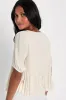 Appreciate the Aesthetic Ivory Plisse Short Sleeve Top sold by Lulus