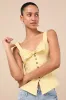 Earlene Light Yellow Tie-Front Button-Up Tank Top sold by Lulus