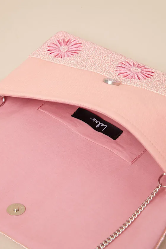 Exclusive Presence Pink Beaded Floral Clutch sold by Lulus product image thumbnail 4