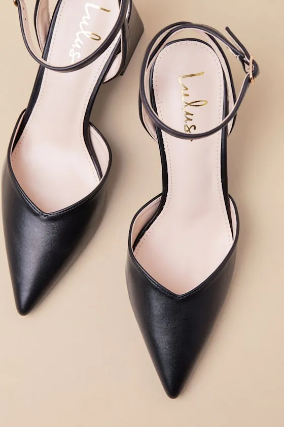 Alodie Black Pointed-Toe Ankle Strap Pumps sold by Lulus product image thumbnail 4