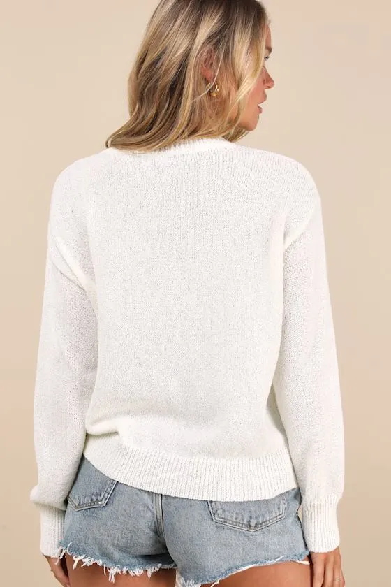 Sofija Ivory American Flag Knit Crew Neck Pullover Sweater sold by Lulus product image thumbnail 2