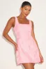Perfectly Flirtatious Pink Floral Jacquard Tie-Back Mini Dress sold by Lulus