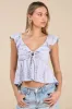 Maley Light Blue Textured Peplum Top sold by Lulus