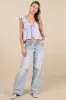 Maley Light Blue Textured Peplum Top sold by Lulus