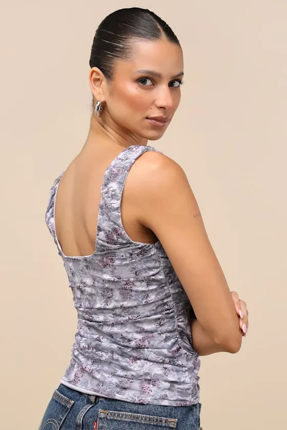 Brynlee Dusty Lilac Floral Lace Tank Top sold by Lulus product image thumbnail 2