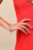 Giginna Gold and White Beaded Five-Piece Bracelet Set sold by Lulus