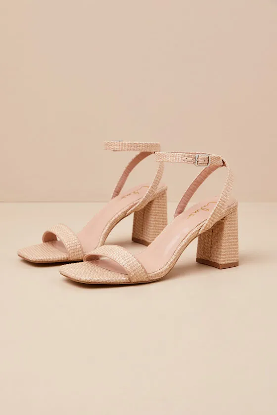 Gerrit Natural Raffia Woven Ankle Strap High Heel Sandals sold by Lulus product image thumbnail 2