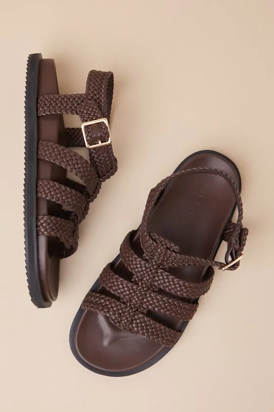Toyka Chocolate Woven Buckle Sandals sold by Lulus product image thumbnail 3