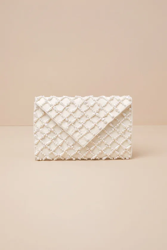 Allura Ivory Pearl Beaded Clutch sold by Lulus product image thumbnail 2