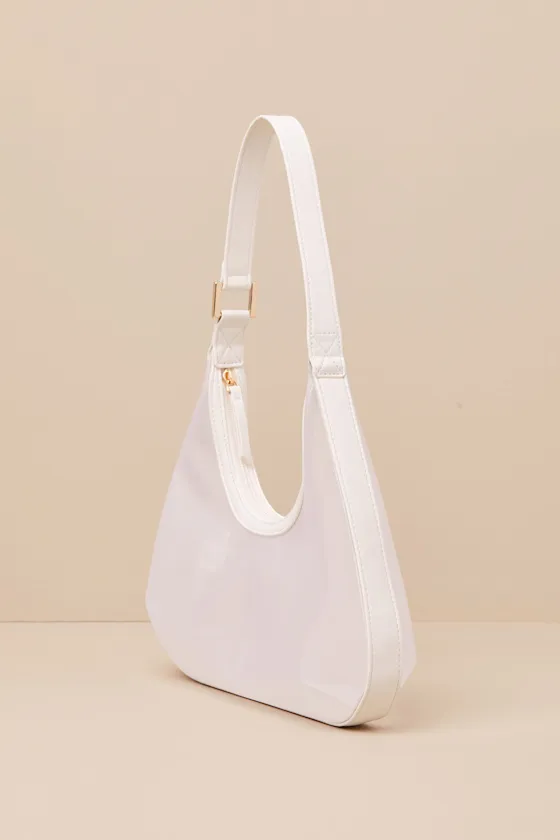 Corentin White Sheer Mesh Shoulder Bag sold by Lulus product image thumbnail 4