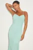 Giorgina Sage Mesh Gathered Trumpet Midi Dress sold by Lulus