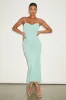 Giorgina Sage Mesh Gathered Trumpet Midi Dress sold by Lulus