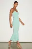 Giorgina Sage Mesh Gathered Trumpet Midi Dress sold by Lulus