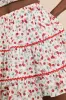 Chelan White Cherry Print Tiered Mini Skirt sold by Lulus