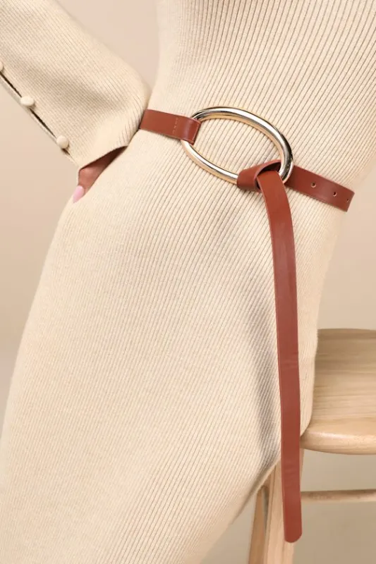 Confident Element Brown Oversized Buckle Belt sold by Lulus