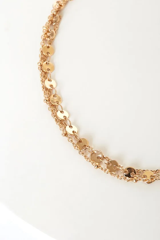 Dashing Gold Circle Charm Anklet sold by Lulus product image thumbnail 3