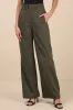 Baron Olive Green Belted High-Rise Wide-Leg Pants sold by Lulus