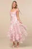 Cliona Blush Pink Floral Pleated Tie-Strap Maxi Dress sold by Lulus