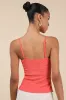 Annelie Coral Textured Knit Lace-Up Tank Top sold by Lulus