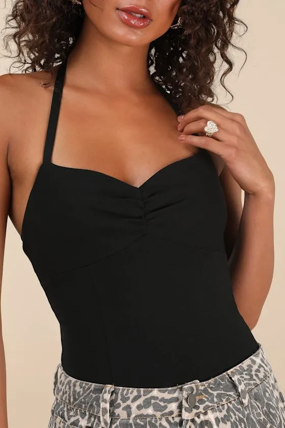 Amberlyn Black Halter Neck Bodysuit sold by Lulus product image thumbnail 4