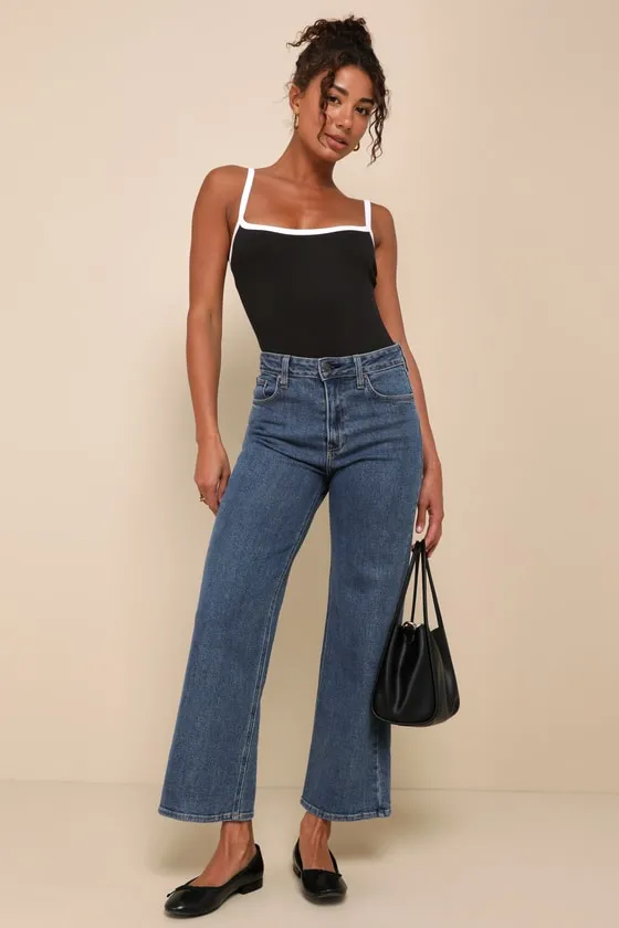 Trendy Inclination Black and White Sleeveless Cami Bodysuit sold by Lulus product image thumbnail 2