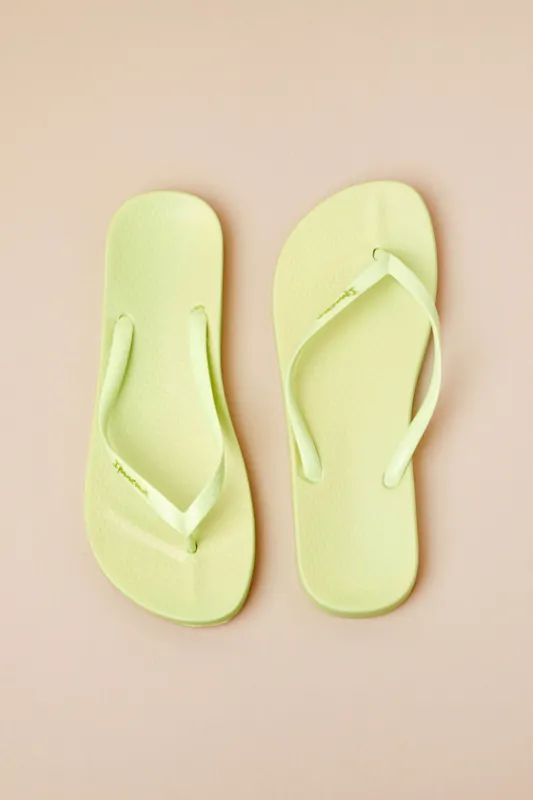 Anat Light Green Colors Fem Flip Flops sold by Lulus