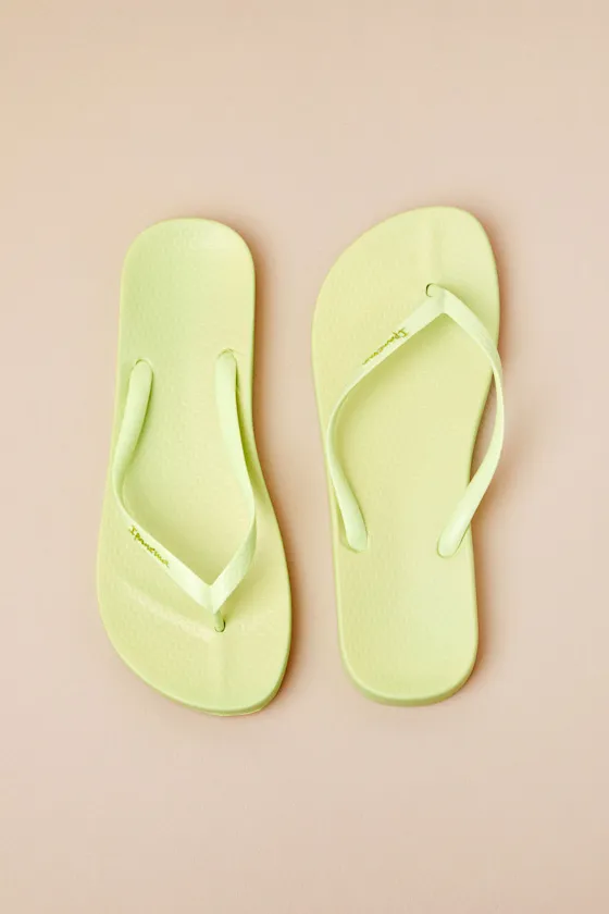 Anat Light Green Colors Fem Flip Flops sold by Lulus