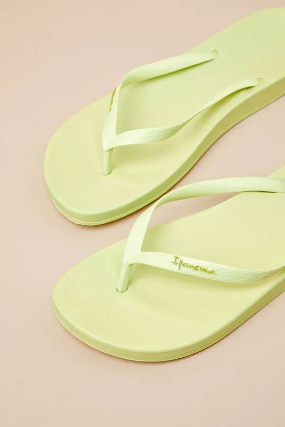 Anat Light Green Colors Fem Flip Flops sold by Lulus product image thumbnail 3