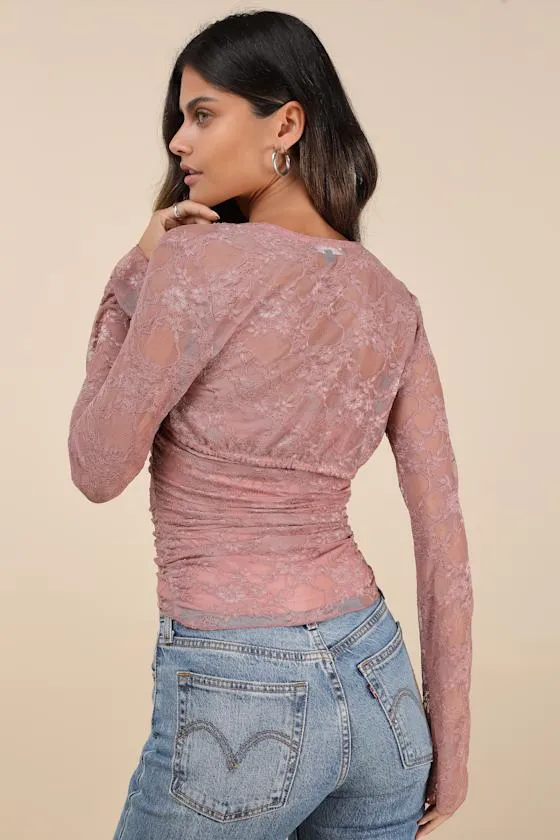Davinia Dark Mauve Lace Tube Top and Shrug Set sold by Lulus product image thumbnail 3