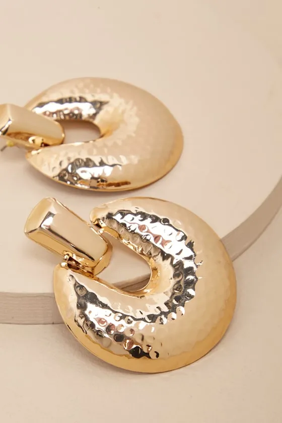 Pamela Gold Textured Statement Earrings sold by Lulus product image thumbnail 2