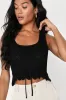 Total Frill Black Knit Drawstring Sweater Tank sold by Lulus