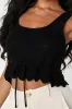 Total Frill Black Knit Drawstring Sweater Tank sold by Lulus