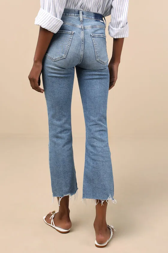 Shy Girl Medium Wash Distressed High-Rise Cropped Jeans sold by Lulus product image thumbnail 3