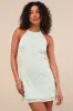 Letitia Light Sage Embroidered Halter Mini Dress sold by Lulus