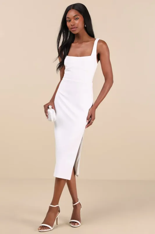 Vibrant Allure Square Neck Sleeveless Bodycon Midi Dress sold by Lulus