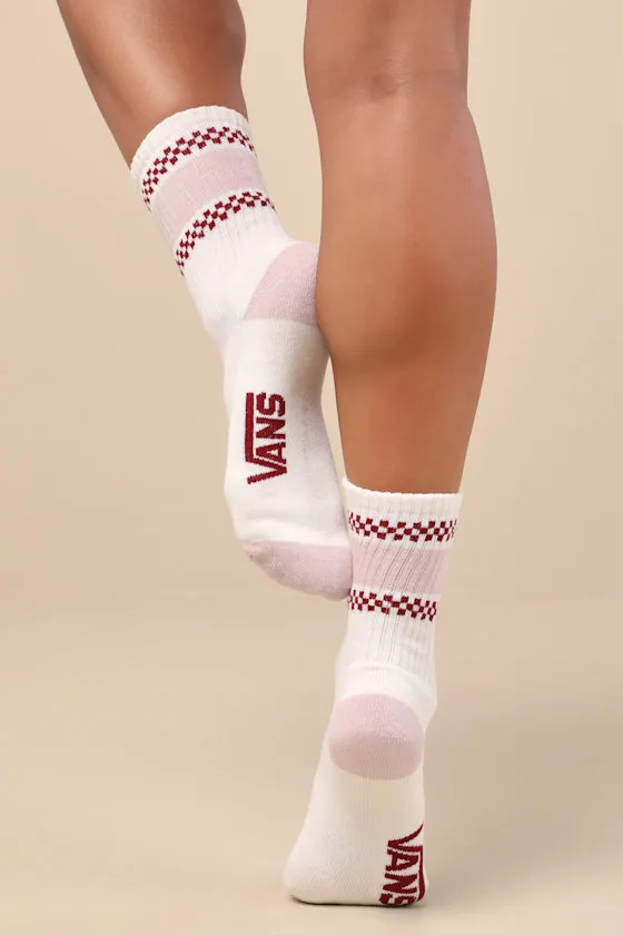 Checker White and Rose Pink Flag Crew Socks sold by Lulus product image thumbnail 3