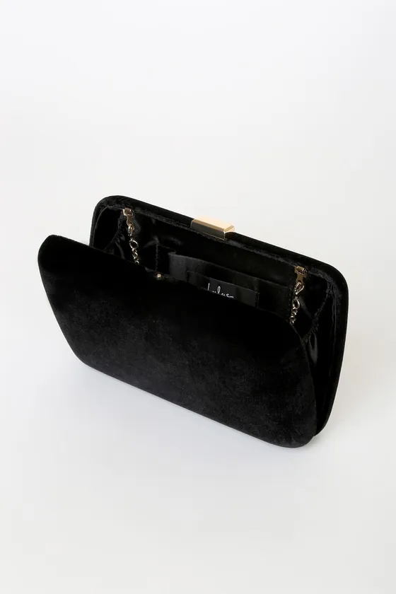 Festive Feel Black Velvet Box Clutch sold by Lulus product image thumbnail 4