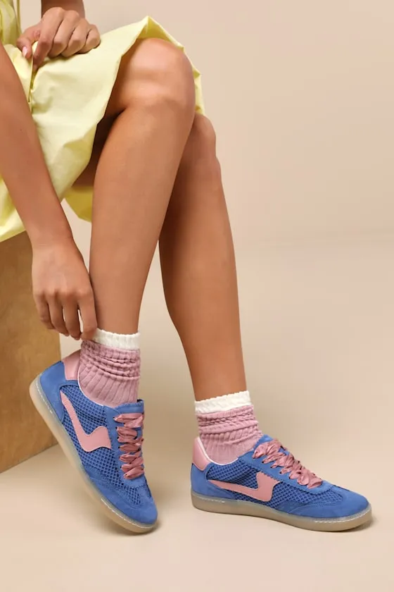 Notice Royal Blue Woven Mesh Sneakers sold by Lulus