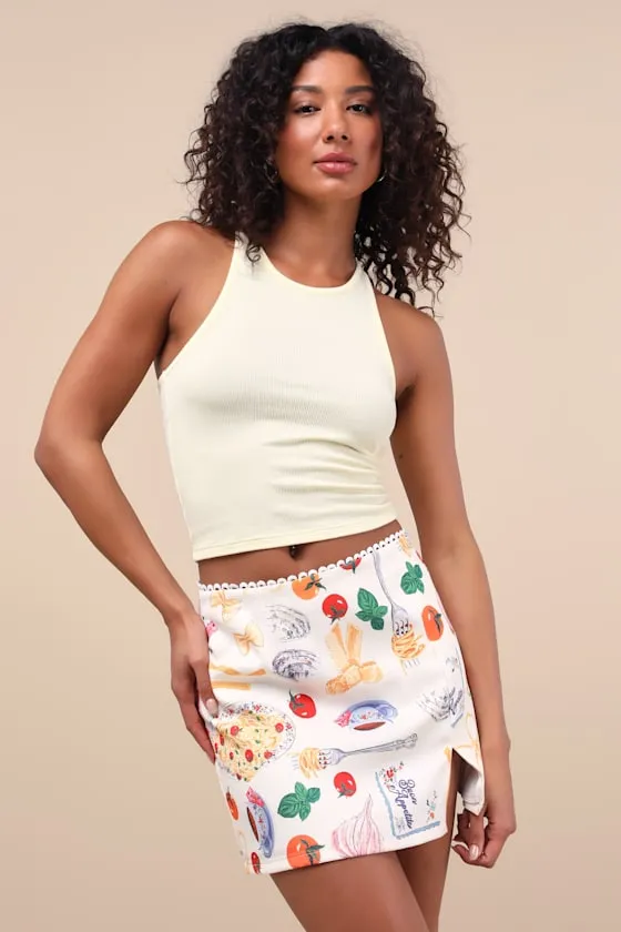 Adelma White Multi Print Mini Skirt sold by Lulus product image thumbnail 2