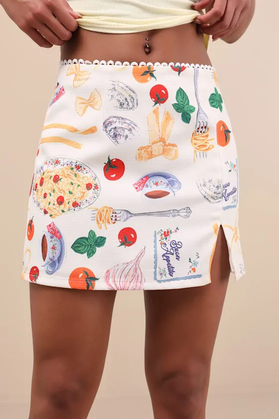 Adelma White Multi Print Mini Skirt sold by Lulus product image thumbnail 3