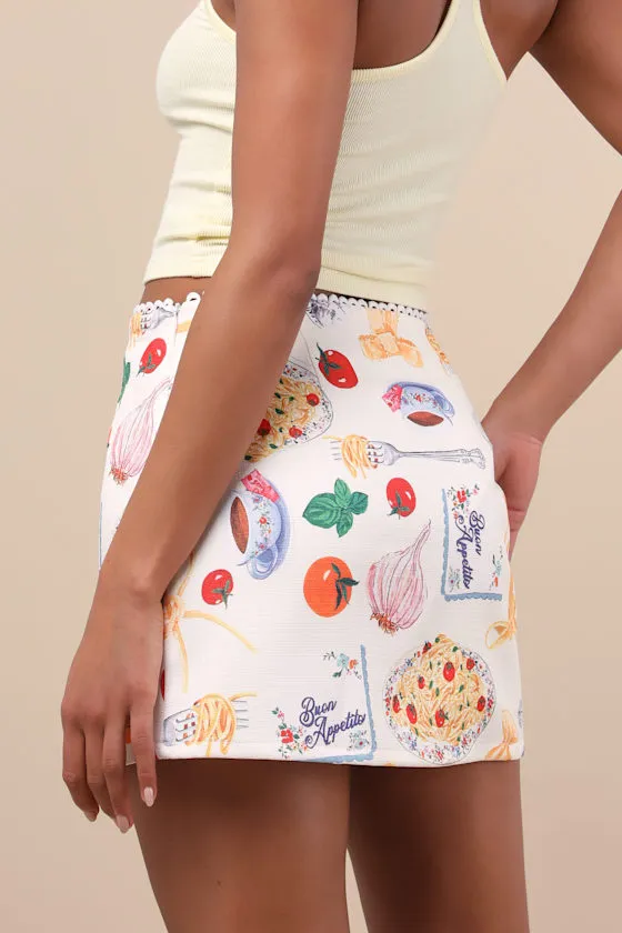Adelma White Multi Print Mini Skirt sold by Lulus product image thumbnail 4