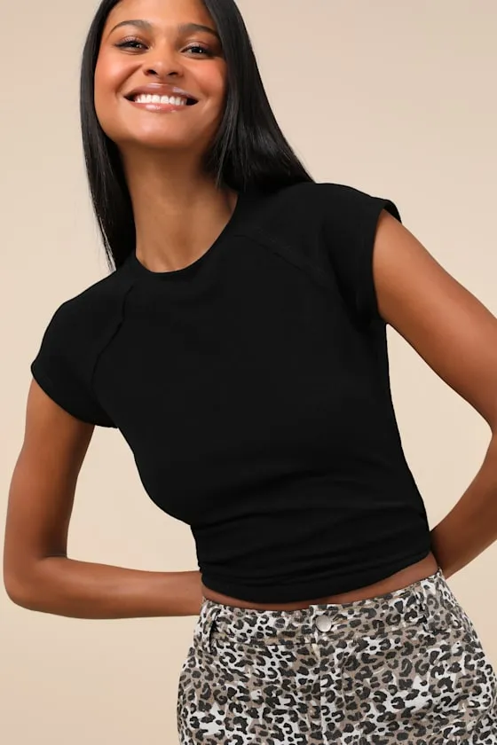 Casual Composure Black Raglan Sleeve Crew Neck Tee sold by Lulus