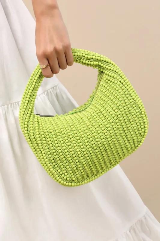 Kleio Lime Green Beaded Handbag sold by Lulus